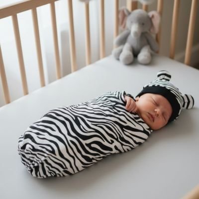 Couverture d emmaillotage zebre bébé