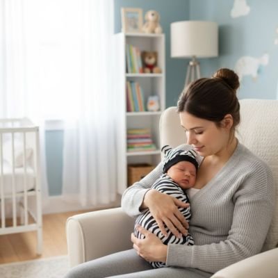 Couverture d emmaillotage zebre maman