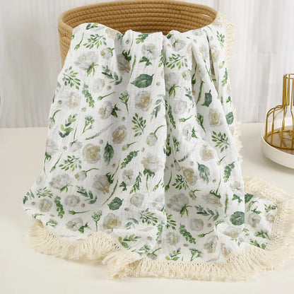 couverture-emmaillotage-fleurs-vertes