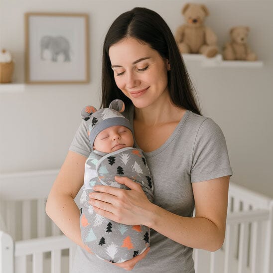 couverture emmaillotage grise