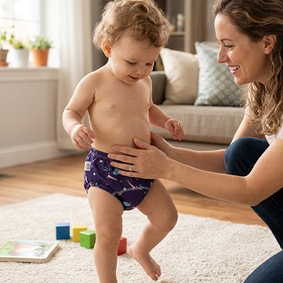 Culotte d'apprentissage bleu maman