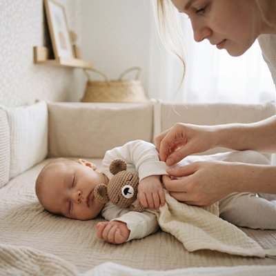 Doudou au crochet beige