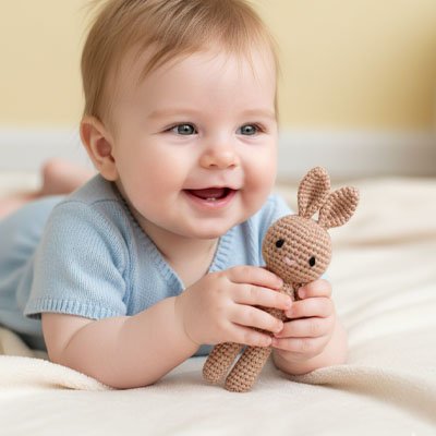 Doudou crochet Miffy beige