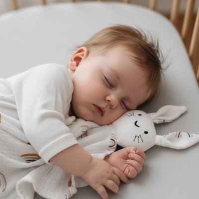 Doudou lapin enfant dort