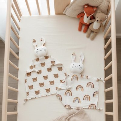 Doudou lapin plat