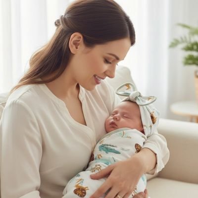 Emmaillotage bébé nuit femme