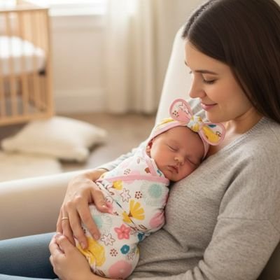 Emmaillotage bébé nuit maman fille