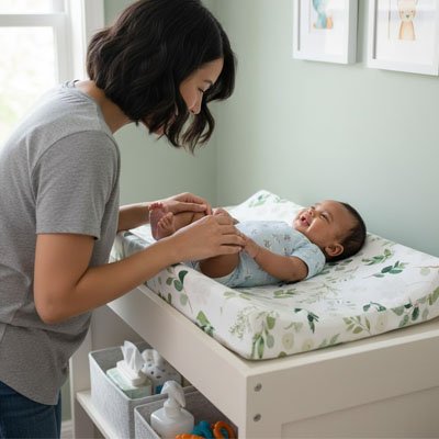 Housse matelas à langer | Douceur Absorbante bebeloulou