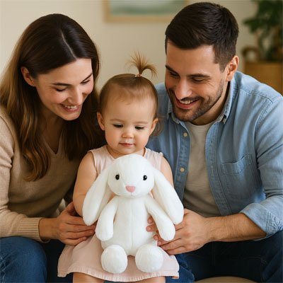 Lapin en peluche |blanc