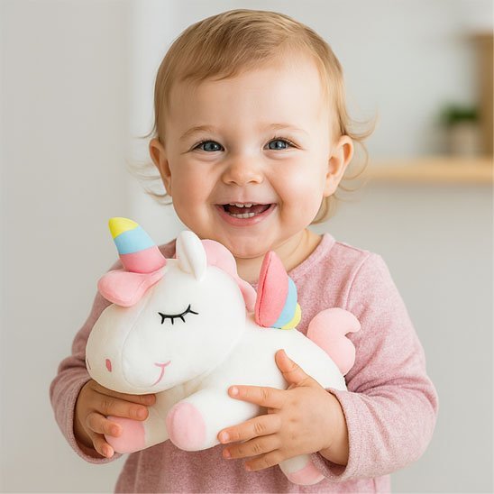 Licorne peluche blanc enfant