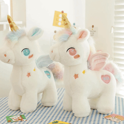 Licorne peluche bleu rose