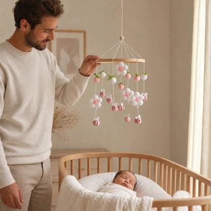 Mobile bébé abeille rose papa