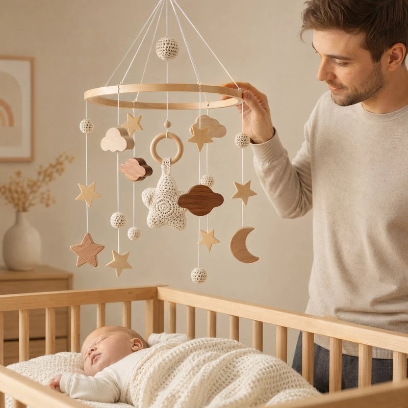 MOBILE BEBE BOIS | Petit Nuage bebeloulou