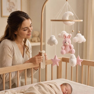 MOBILE BEBE EN BOIS lapin