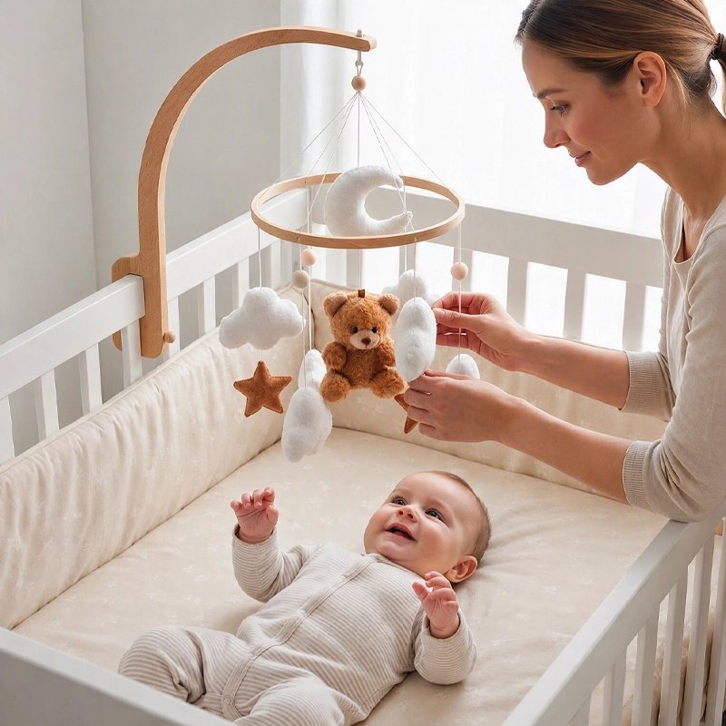Mobile bébé lit maman