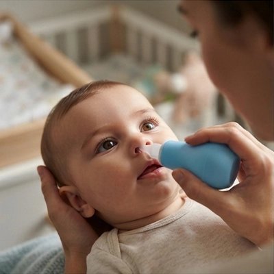 Mouche bébé bleu maman