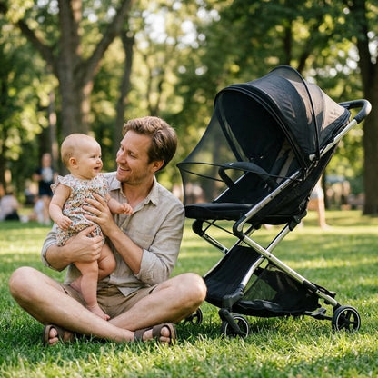 Moustiquaire poussette bébé papa