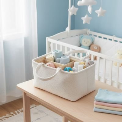 Panier de rangement bébé blanc