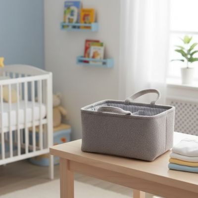 Panier de rangement bébé gris