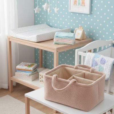 Panier de rangement bébé kaki