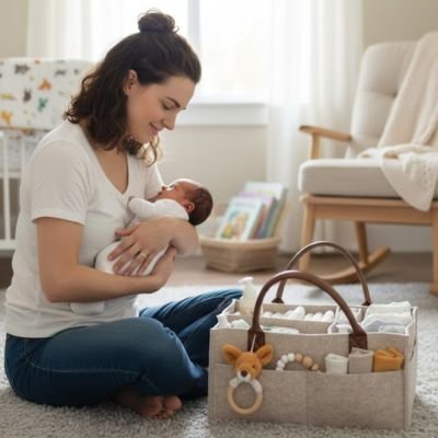 Panier de rangement bébé maman avec enfant