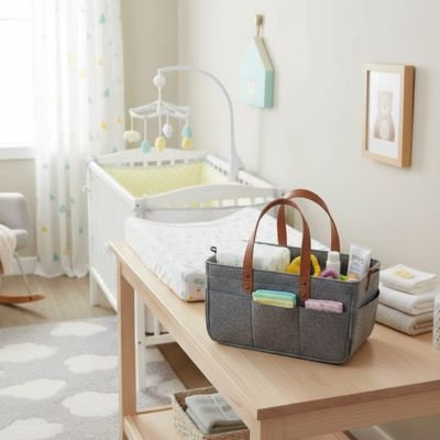 Panier rangement bébé avec poches