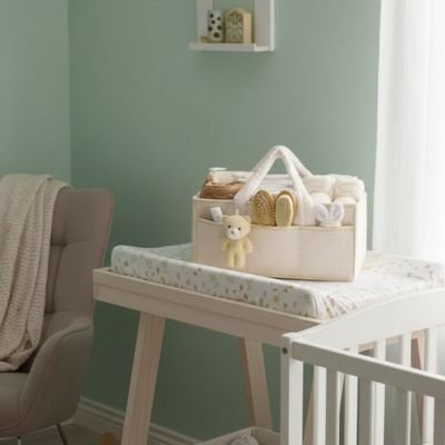 Panier rangement bébé beige chambre