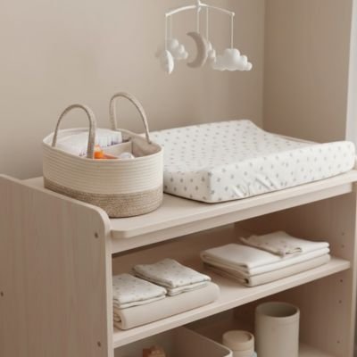 Panier rangement bébé beige kaki