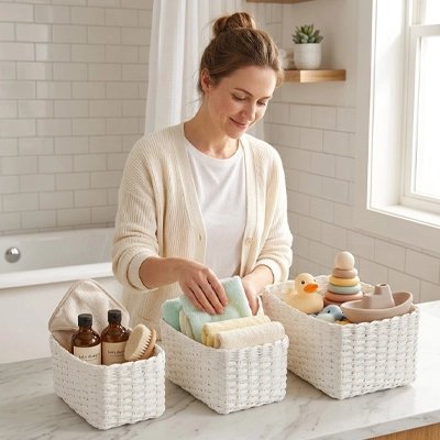 Panier rangement bébé | Osier naturel bebeloulou