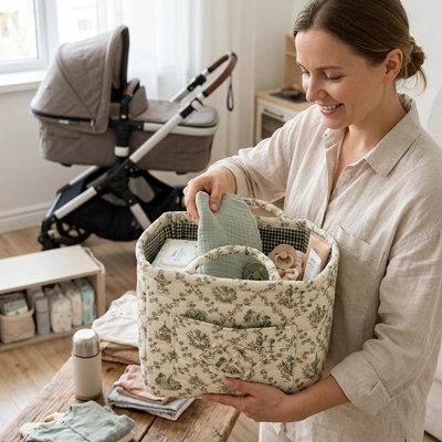 Panier rangement bébé | Organisateur tissu bebeloulou