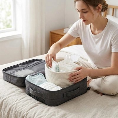 Panier rangement bébé Pratique et Élégant grand blanc