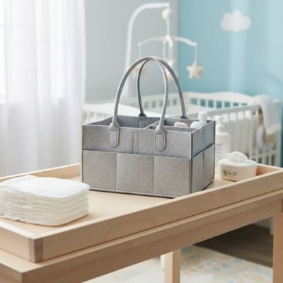 PANIER RANGEMENT BEBE gris