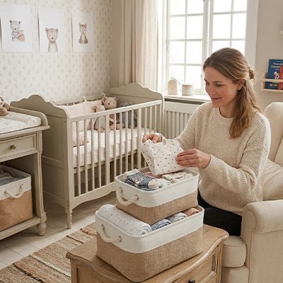 Panier rangement bébé Organisateur élégant maman