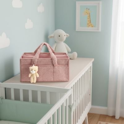 Panier rangement bébé rose