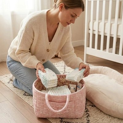 Panier rangement bébé | Organisateur tissu bebeloulou