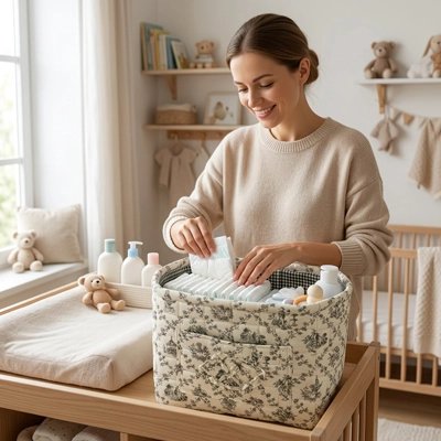Panier rangement bébé | Organisateur tissu bebeloulou