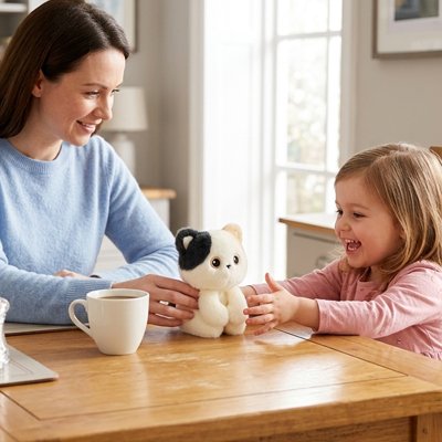 Peluche chat Kitty maman fille