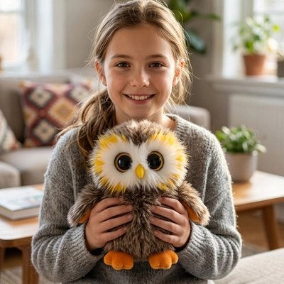 Peluche chouette Hibou marron