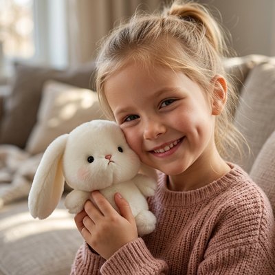 Peluche lapin Flocon lapin blanc