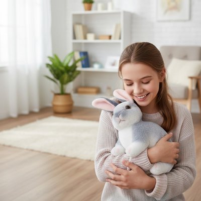 Peluche lapin Calinou gris assis