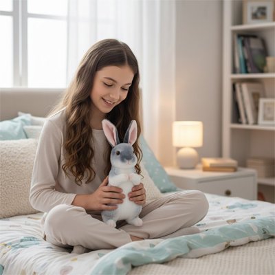 Peluche lapin Calinou gris debut