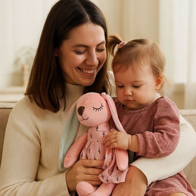 Peluche lapin maman