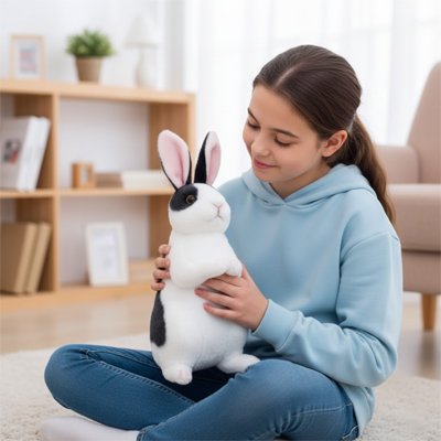 Lapin peluche | Pompon bebeloulou