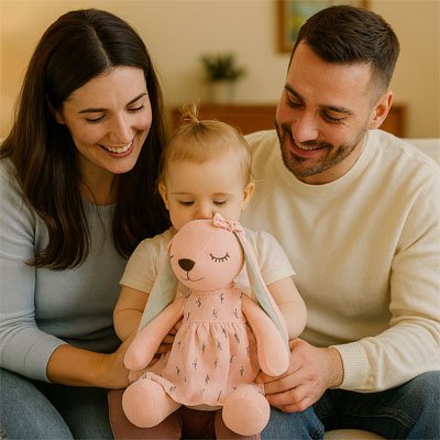 Peluche lapin parents