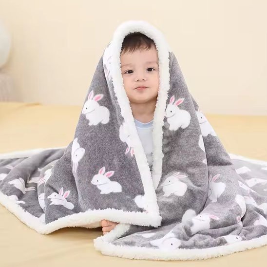 POLAIRE COUVERTURE BEBE lapin