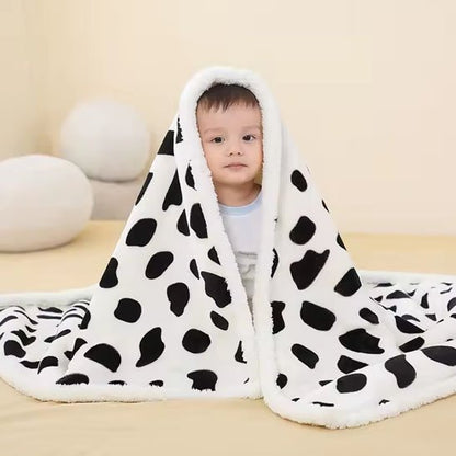 POLAIRE COUVERTURE BEBE noir blanc