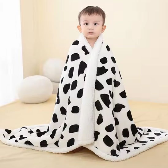 POLAIRE COUVERTURE BEBE vache