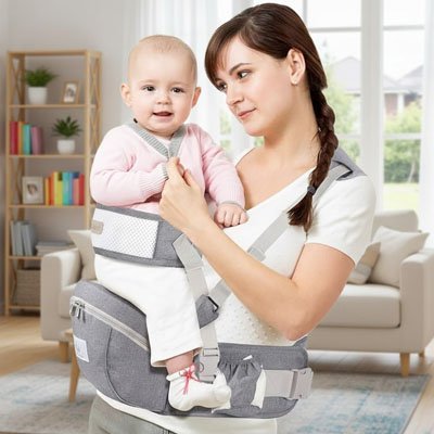 PORTE BEBE HANCHE gris