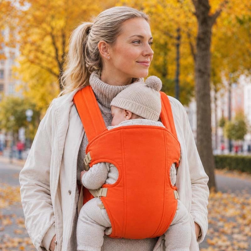 Porte bebe orange maman