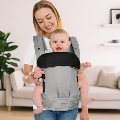 Porte bébé physiologique gris maman